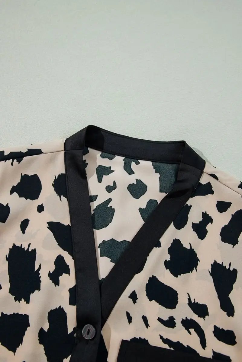 Accessories Love Salve Khaki Cheetah Loungewear Women's Sleepwear Set Comfy & Stylish