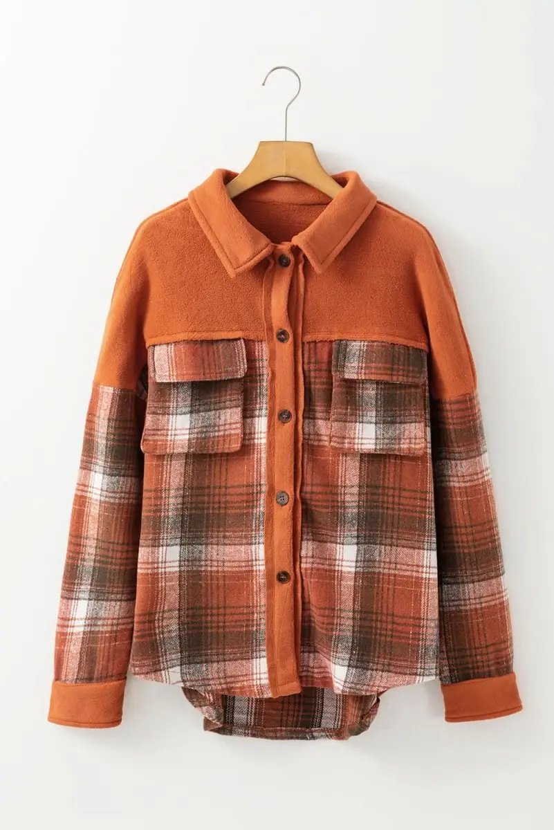 Love Salve Khaki Plaid Shacket — Lightweight Fall Shirt Jacket