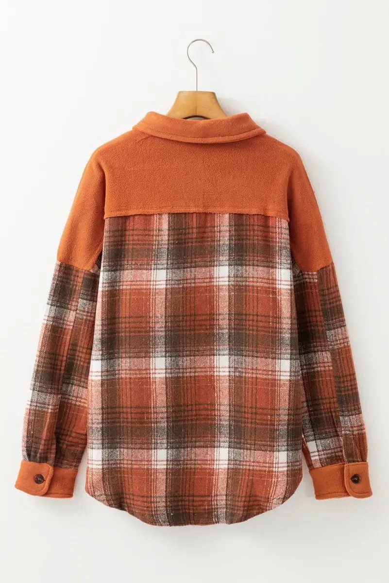 Love Salve Khaki Plaid Shacket — Lightweight Fall Shirt Jacket