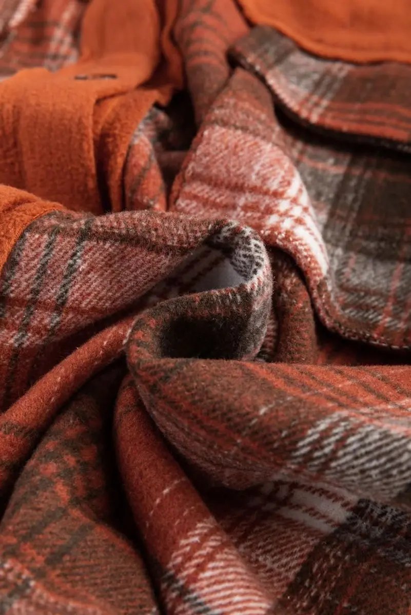 Love Salve Khaki Plaid Shacket — Lightweight Fall Shirt Jacket