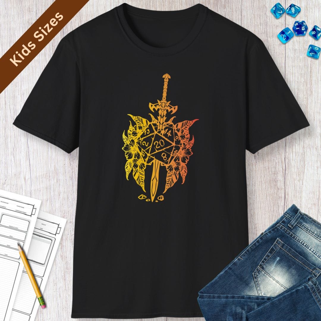 Kids D&D Sword D20 T-shirt