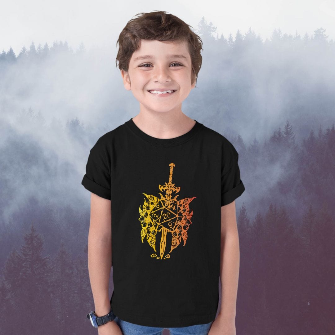 Kids D&D Sword D20 T-shirt