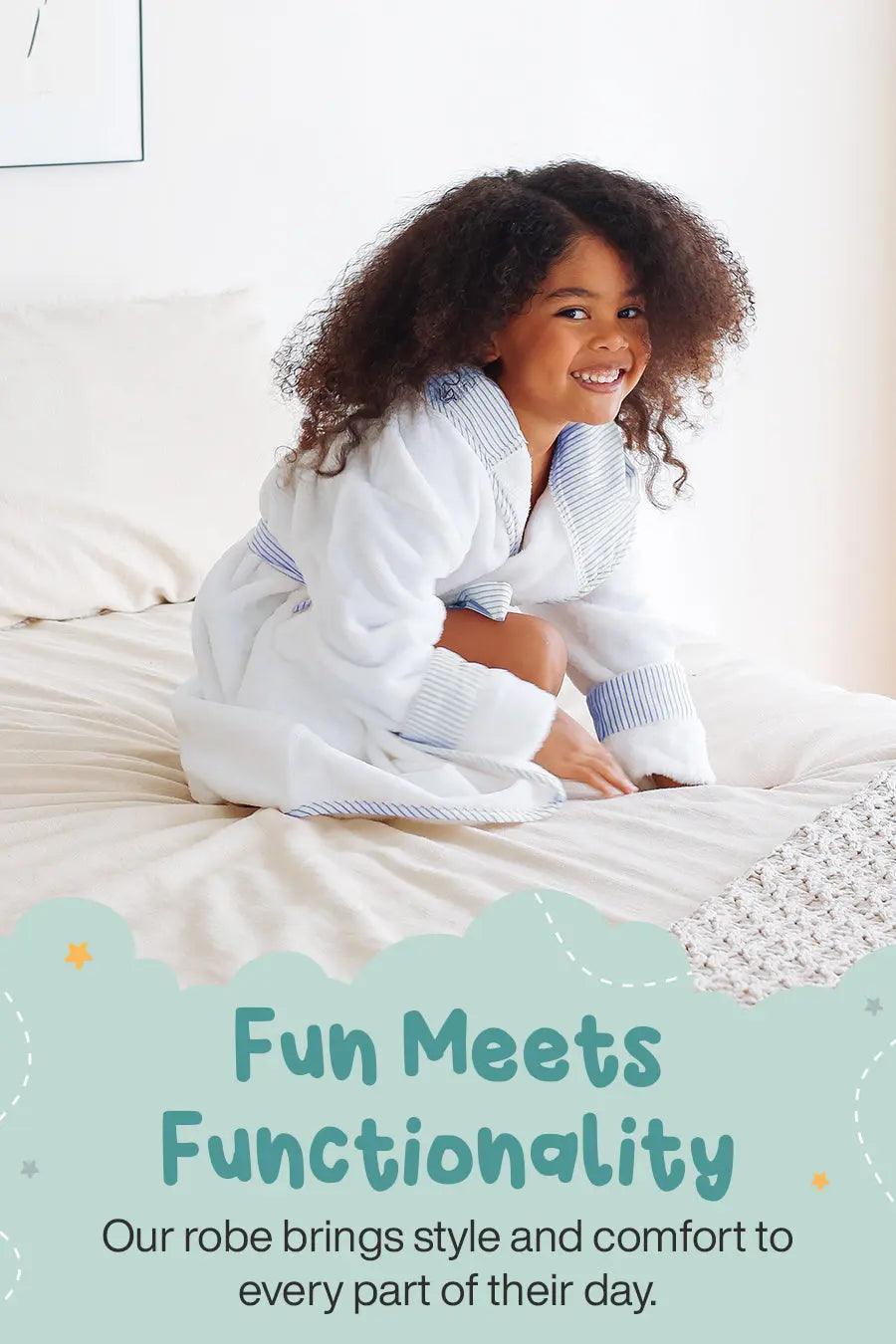 Albornoz de felpa para niños - Ultrasuave, seguro y acogedor para bebés y niños pequeños