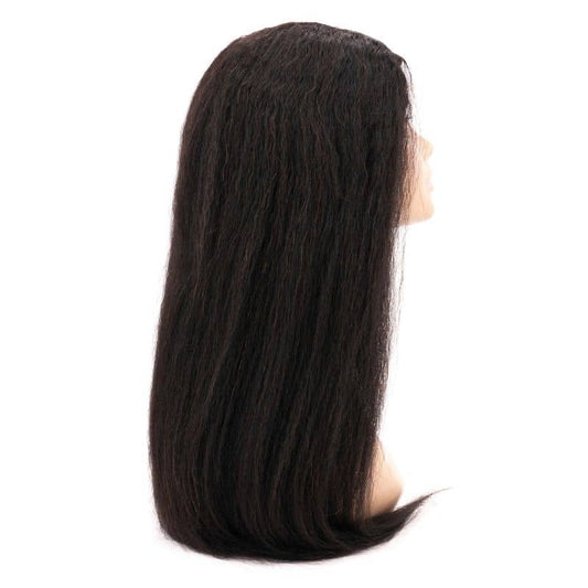 Peluca de cabello 100% humano lacio con textura afro en U
