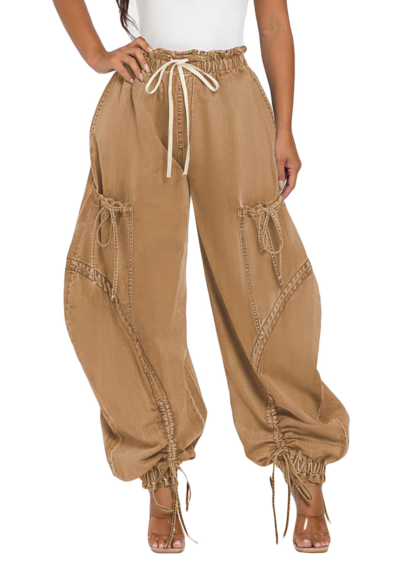 Kwunbwa Women's Baggy Cargo Jogger Jeans | Premium Y2K Style - # GIAA2310047