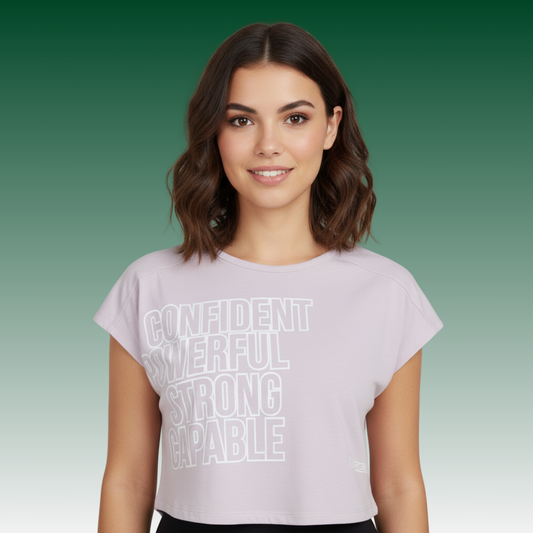 Camiseta corta con logo para mujer LA Gear | Lavanda-Rosa