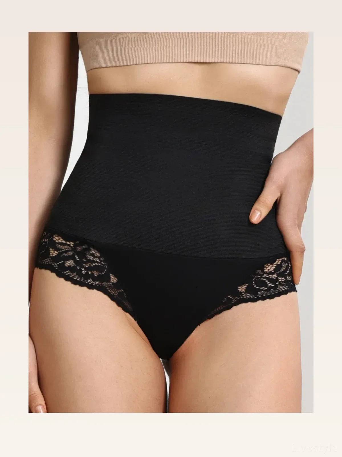 Lace Detail High Waist Shaping Panty