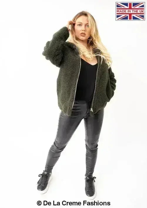 Lauren Zip Up Hooded Borg Teddy Jacket