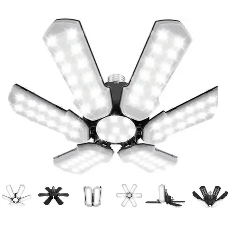 LED Garage Ceiling Lights 150W 15000LM 6500K with 6+1 Deformable Panels