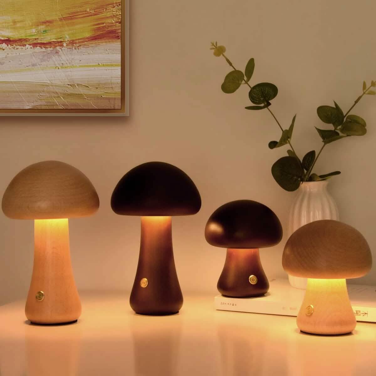 LED Rechargeable Creative Mushroom Table Lamp