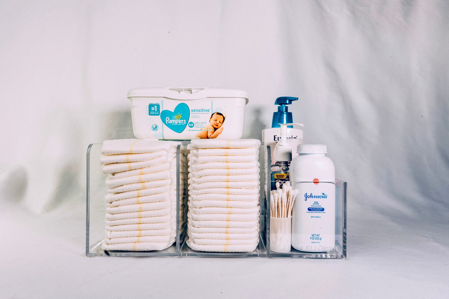 LELLOBABY™ - Cesto para pañales de lujo de acrílico lucita