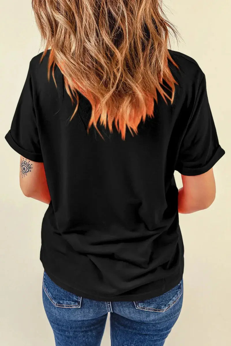 T-Shirts Trendsi Letter Graphic Tee Women's Casual Top Short Sleeve Trendy T-Shirt