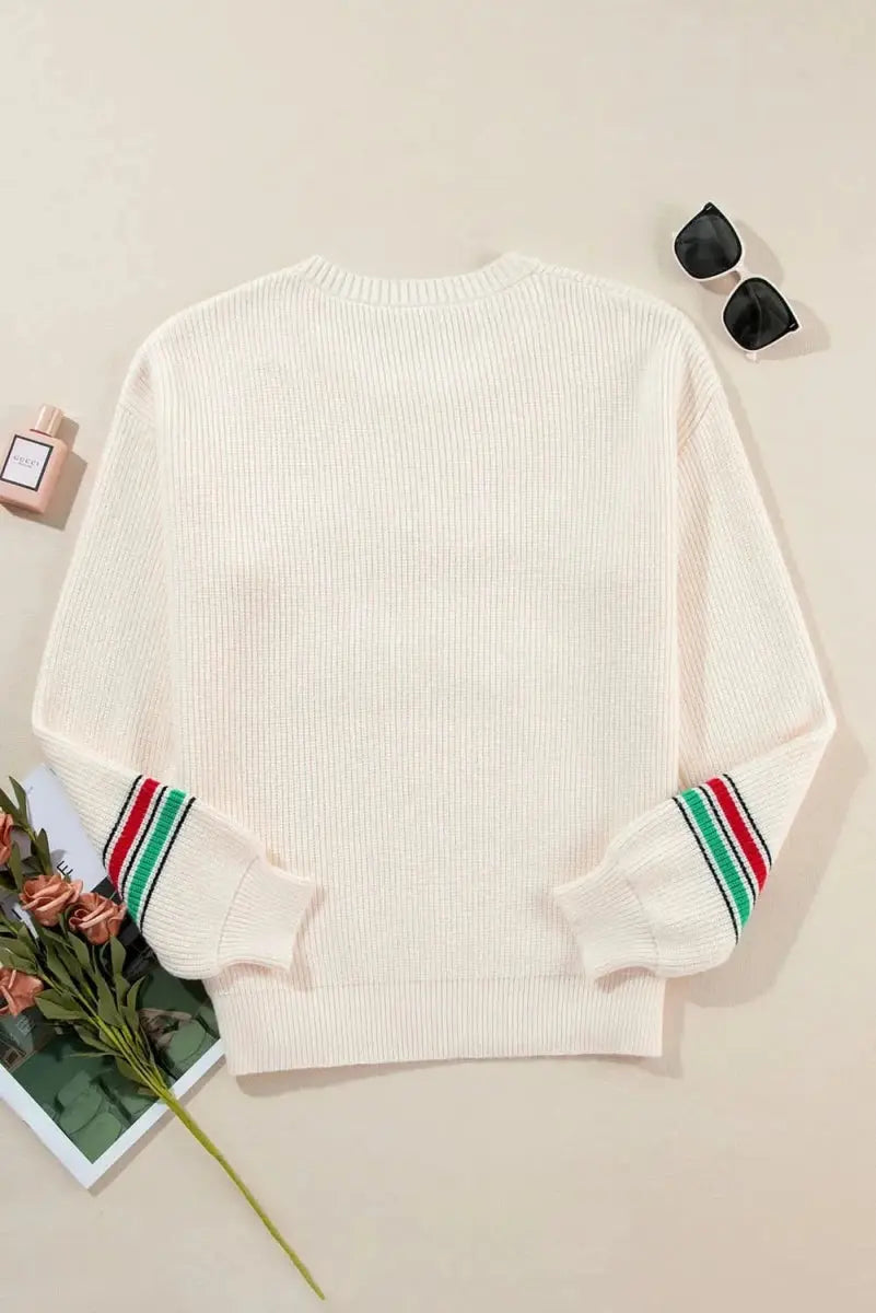 Sweaters Trendsi Letter Sweater Women's Casual Round Neck Long Sleeve Top Basic Style
