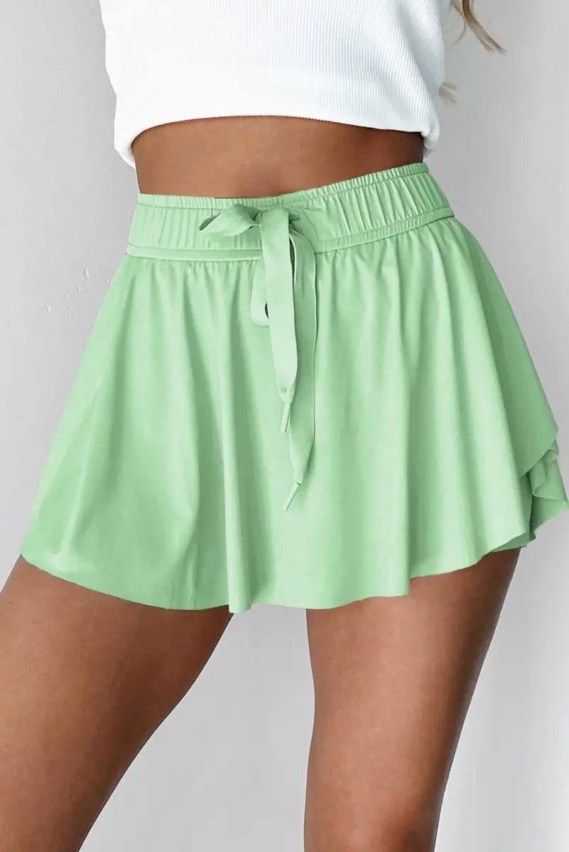 Activewear Love Salve Green Tennis Skort Women's Daily Wear Active Skirt Comfortable, High Waist