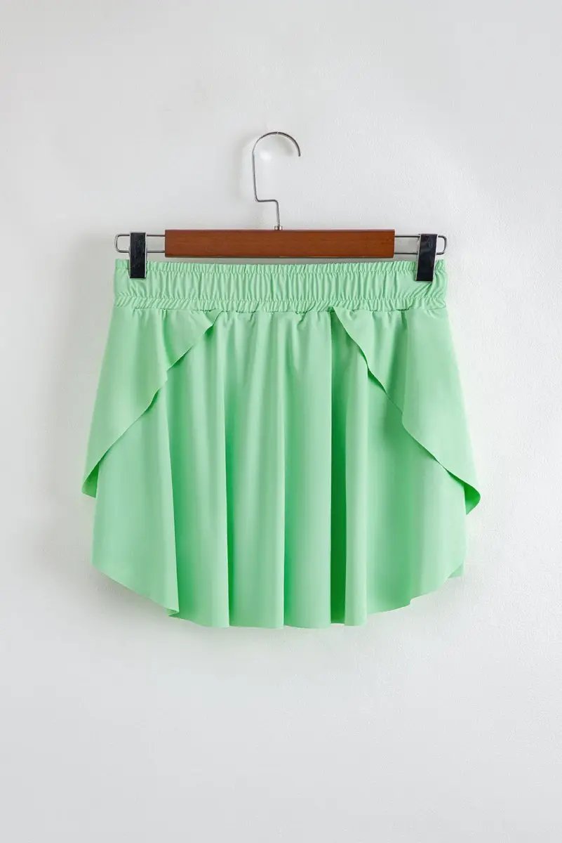 Activewear Love Salve Green Tennis Skort Women's Daily Wear Active Skirt Comfortable, High Waist