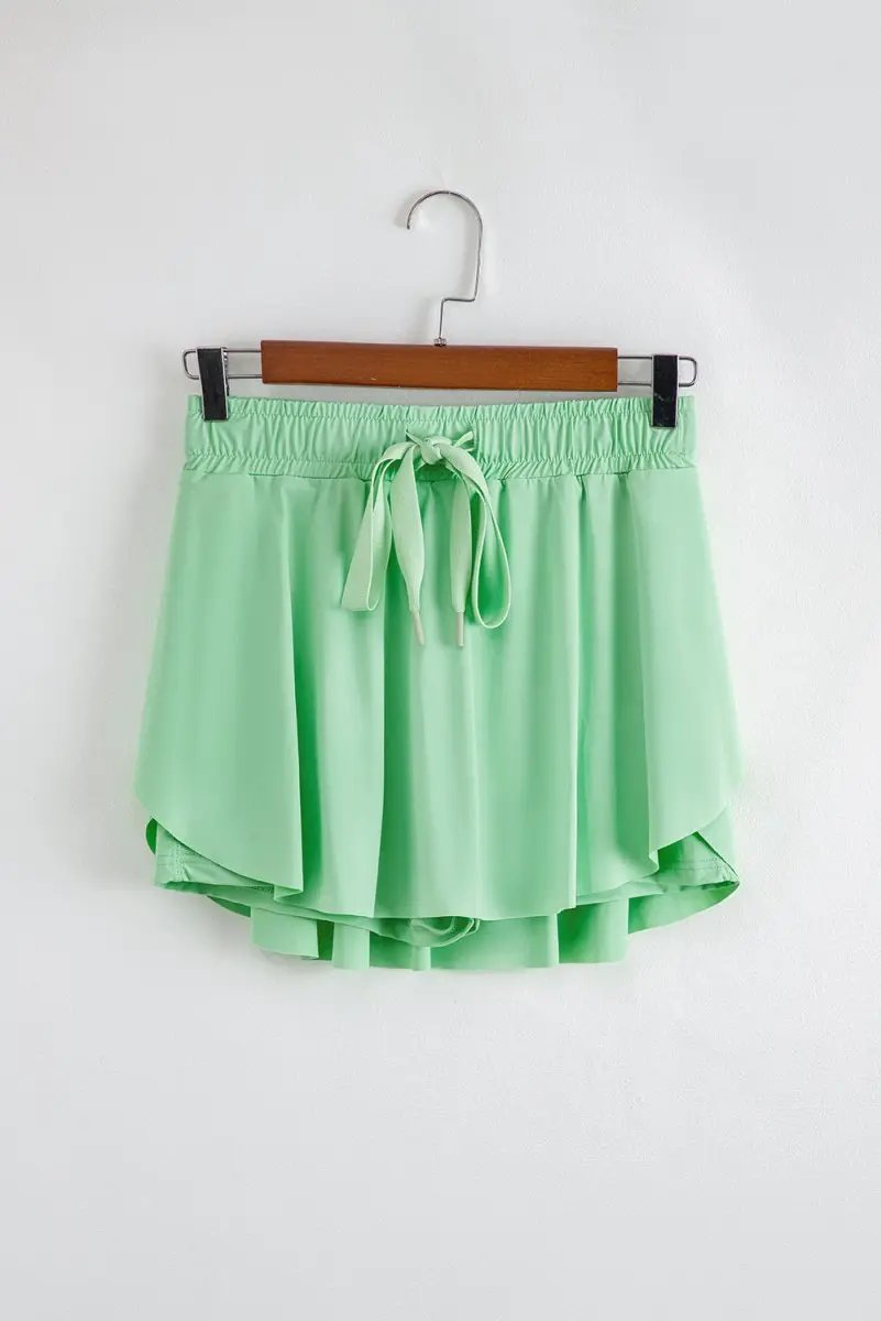 Activewear Love Salve Green Tennis Skort Women's Daily Wear Active Skirt Comfortable, High Waist