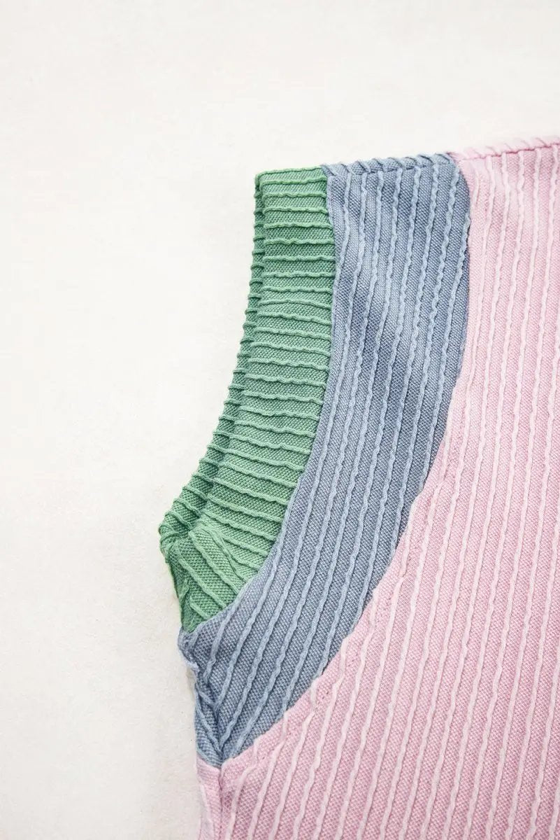 Sweaters Love Salve Pink Corded Set Women's Daily Wear Outfit Boxy Top & Shorts, Comfy