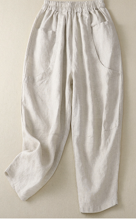 Linen Wide-Leg Harem Pants for Women - # GIAA23410048