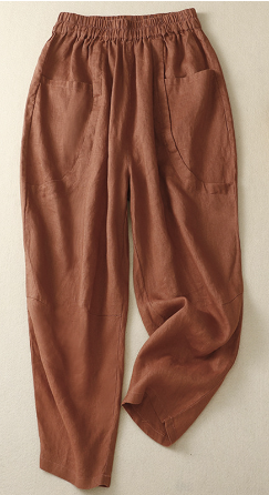Linen Wide-Leg Harem Pants for Women - # GIAA23410048