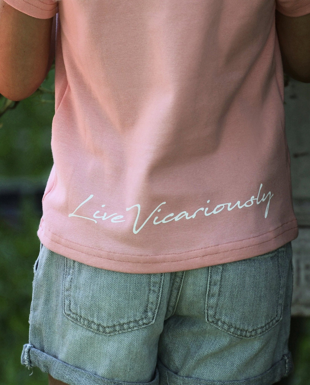 Live Vicariously Graphic Tee - Pink