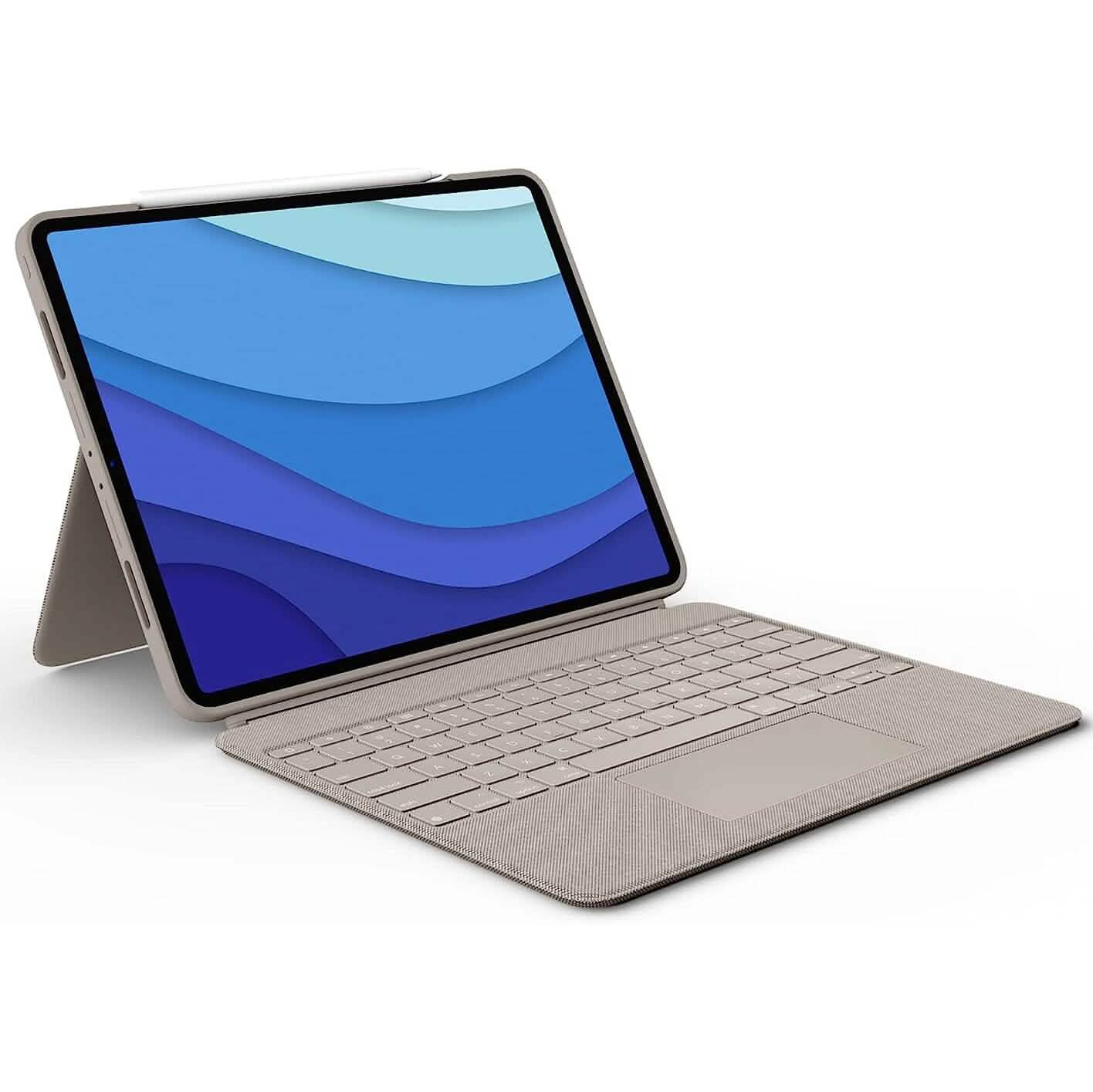Logitech Combo Touch iPad Pro 12.9-inch (5th, 6th gen - 2021, 2022) Keyboard Case - Sand USA Layout