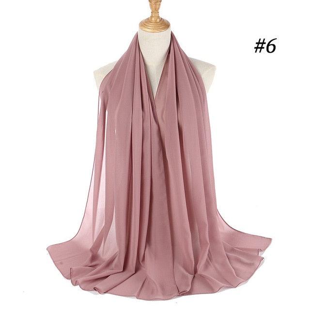 Long Lightweight Soft Solid Color Chiffon Scarfs Muslim Headscarf Hijab Scarf Shawls Wraps Hijab For Women 70*180cm