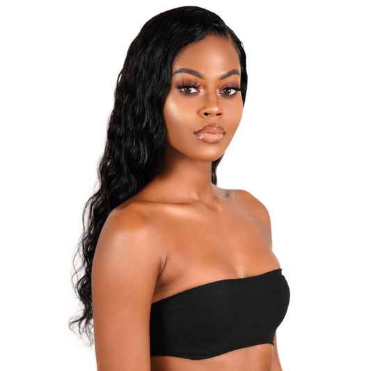 Peluca de cabello humano con encaje frontal 13x4 transparente y ondas sueltas