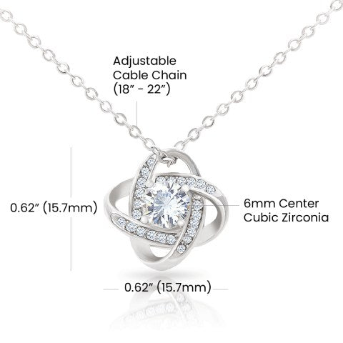Come While Away the Afternoon with Me Love Knot Necklace, Gift Box & Card