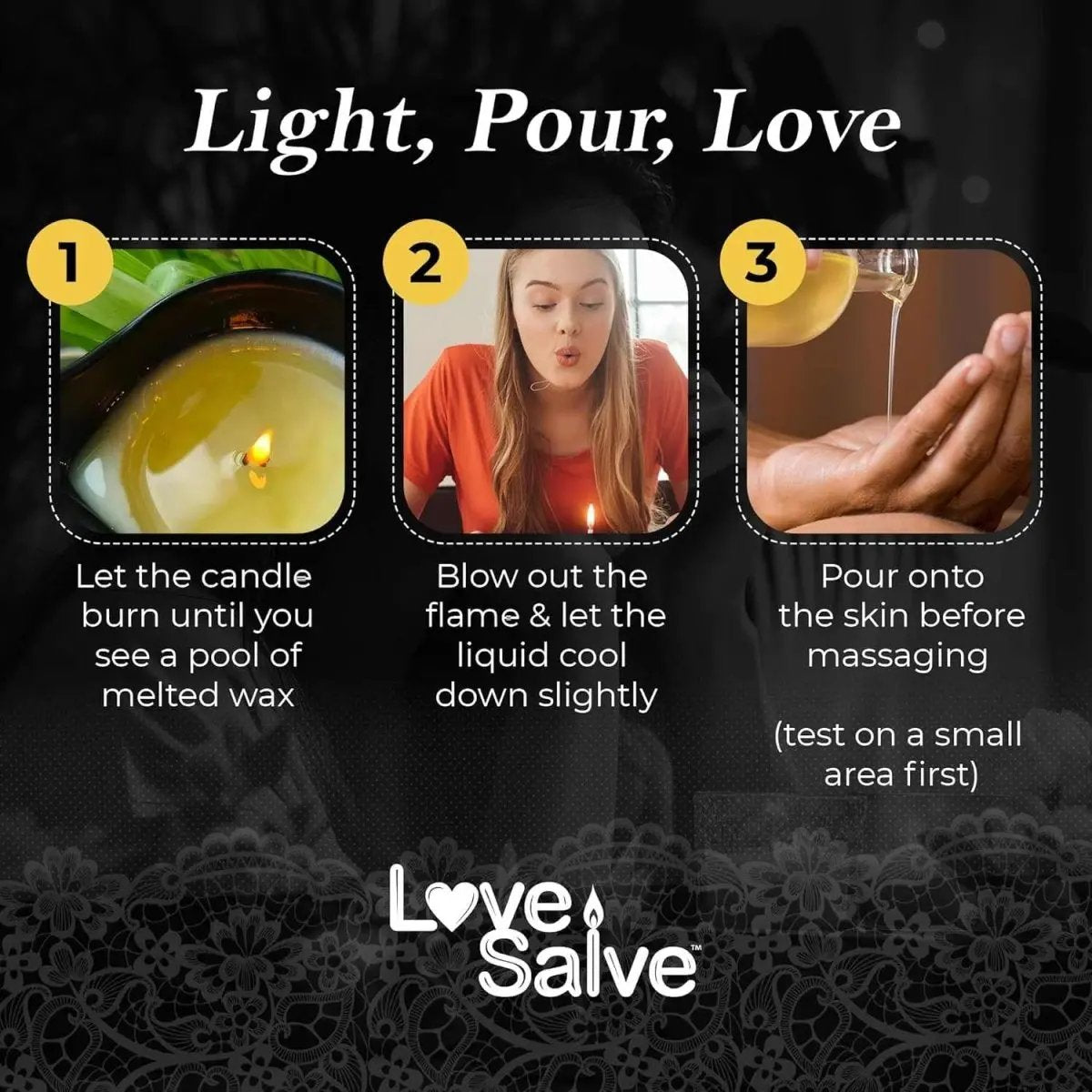 Love Salve Soy Massage Oil Candle — Long Burn Aromatherapy