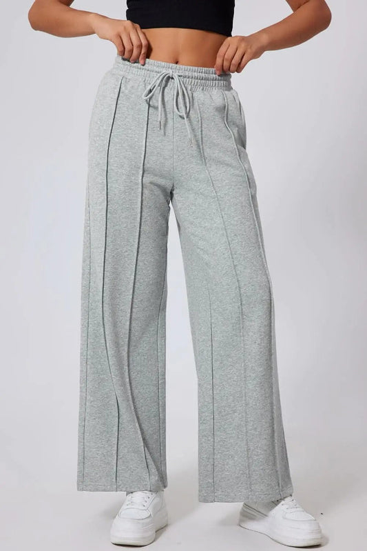 Love Salve Pantalones de Chándal Anchos de Mujer Grises - Moda, Talle Alto, Comodidad