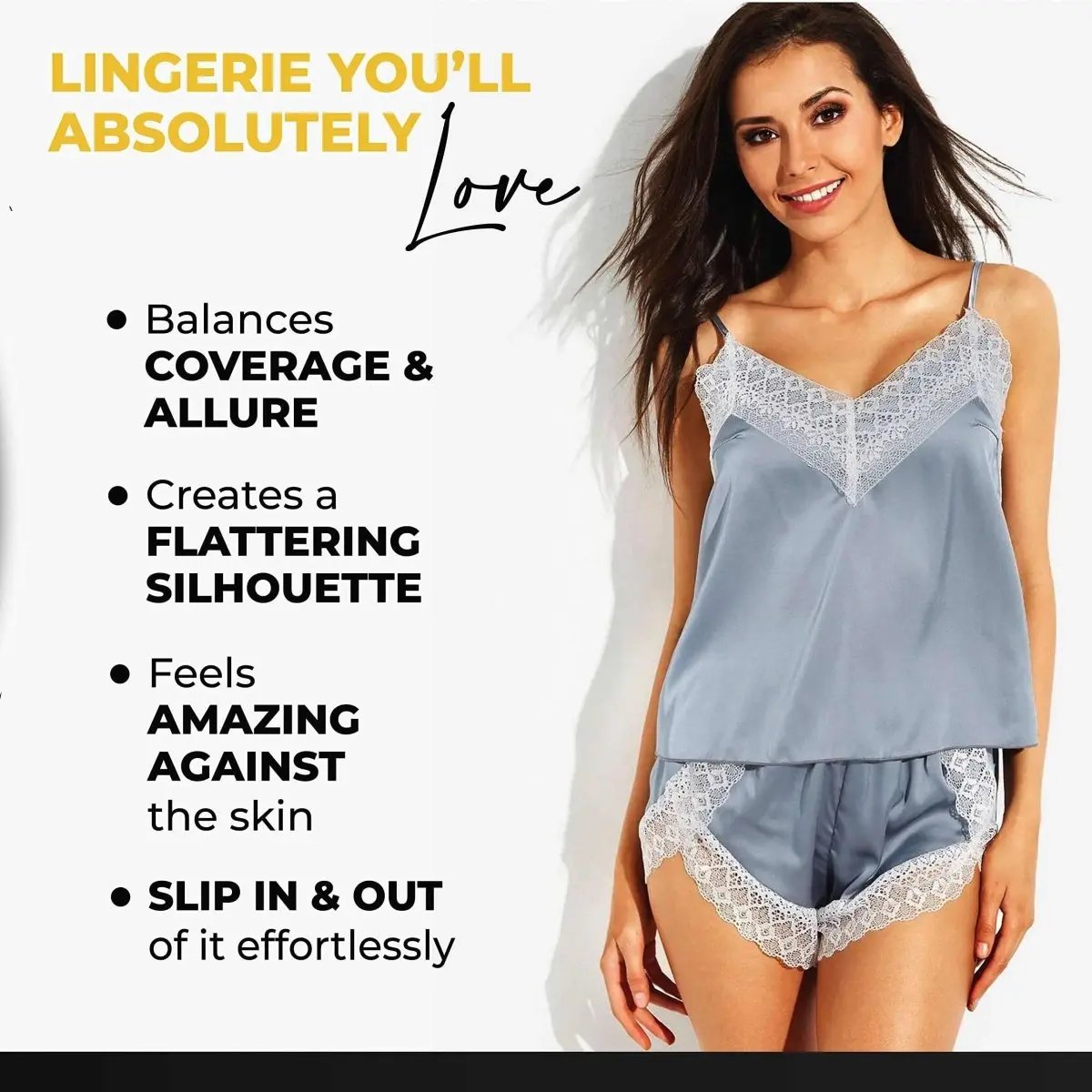 Women's Babydoll Lingerie Women's Silk Babydoll Cami - Sleeveless Lingerie Nightwear