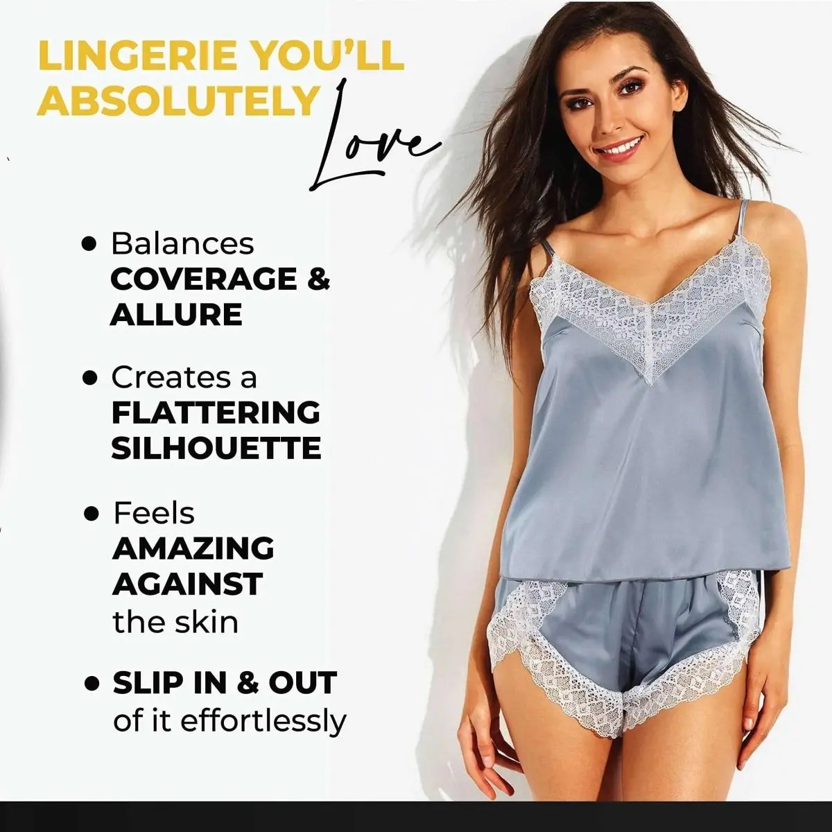 Women's Babydoll Lingerie Women's Silk Babydoll Cami - Sleeveless Lingerie Nightwear
