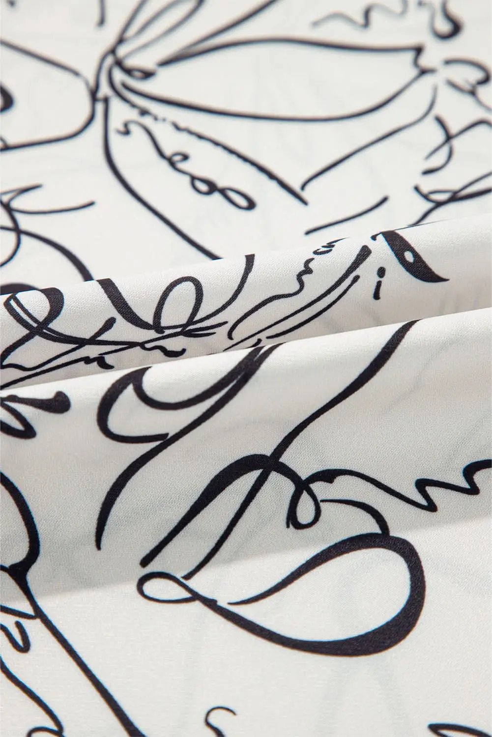 Clothing & Apparel Love Salve Beige Abstract Print Blouse with Balloon Sleeves