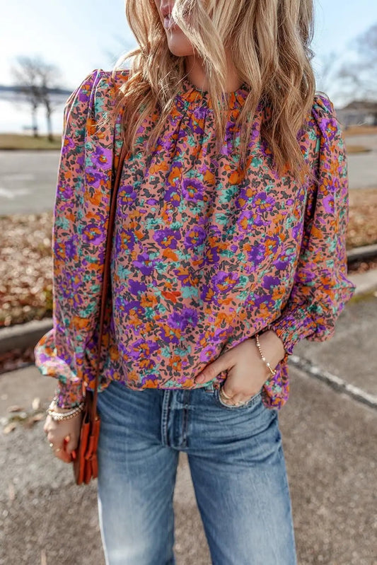 Accesorios Love Salve Encantadora blusa floral morada