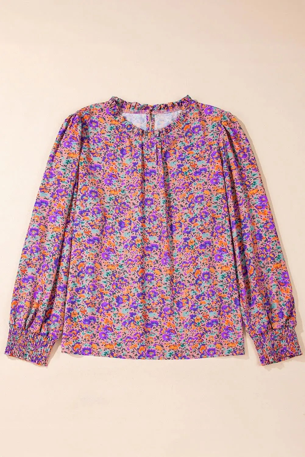 Accessories Love Salve Charming purple floral blouse