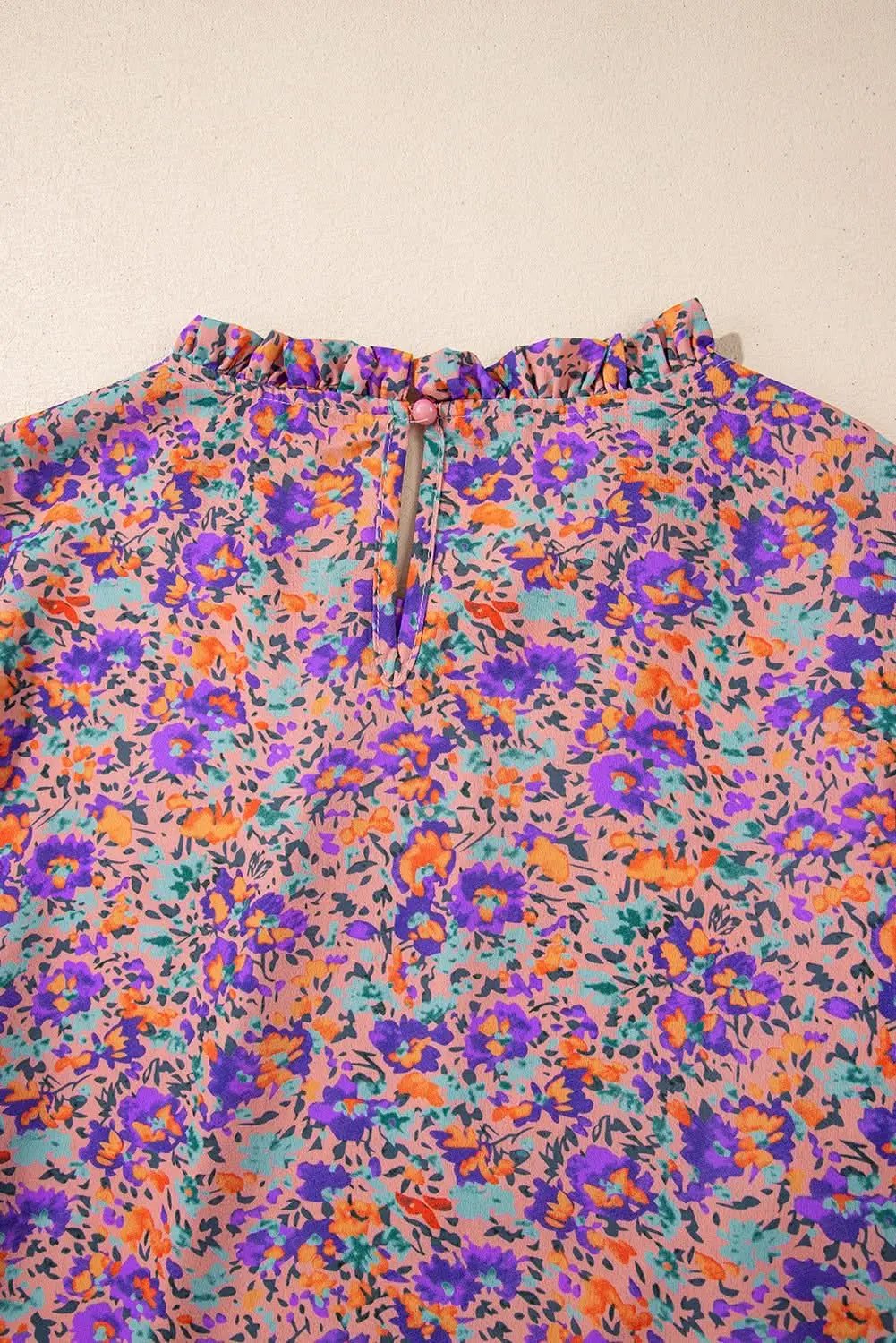 Accessories Love Salve Charming purple floral blouse