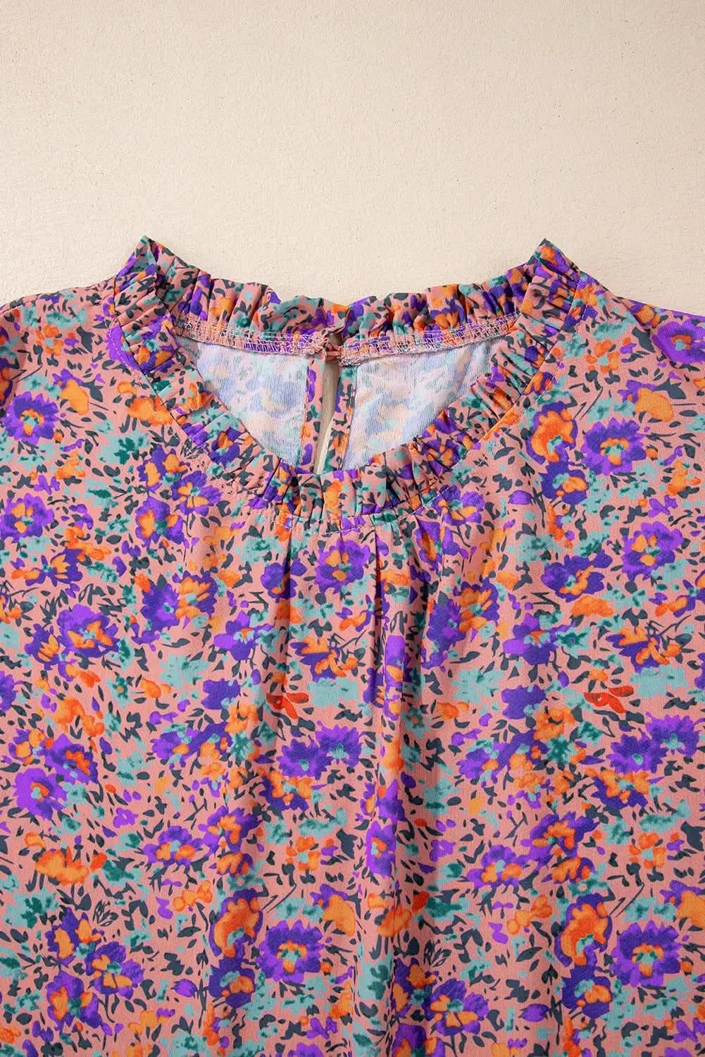 Accessories Love Salve Charming purple floral blouse