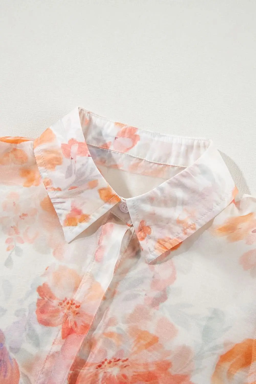 Accessories Love Salve Floral balloon sleeve collared shirt