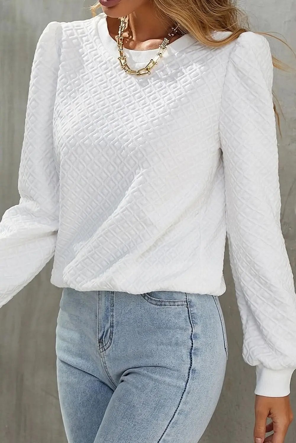 Pants Love Salve Elegant white puff sleeve top