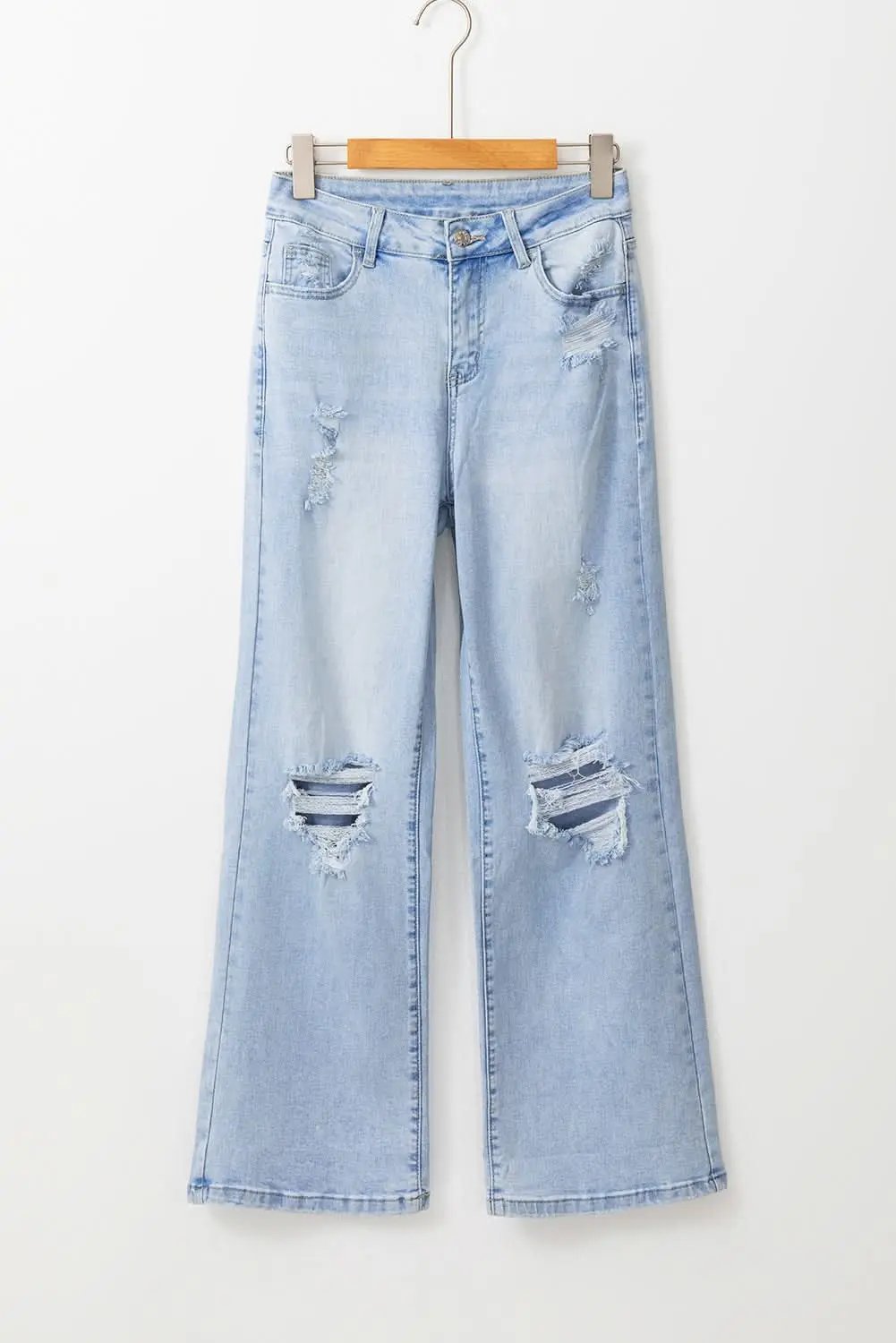 Accessories Love Salve Beau Blue Distressed Flare Jeans
