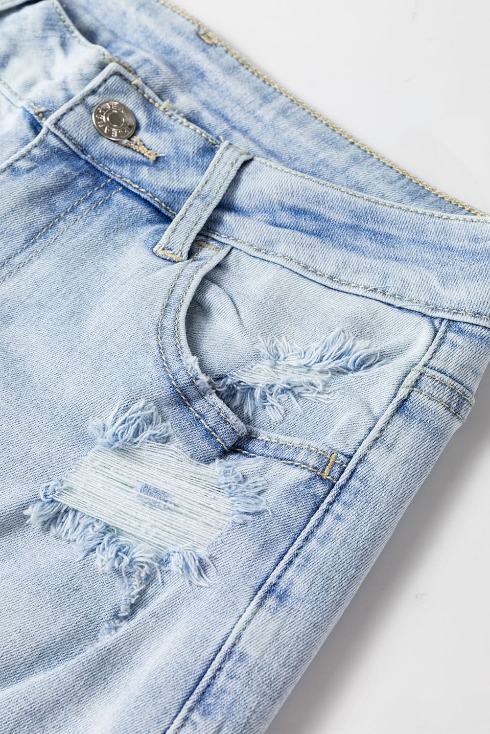Accessories Love Salve Beau Blue Distressed Flare Jeans