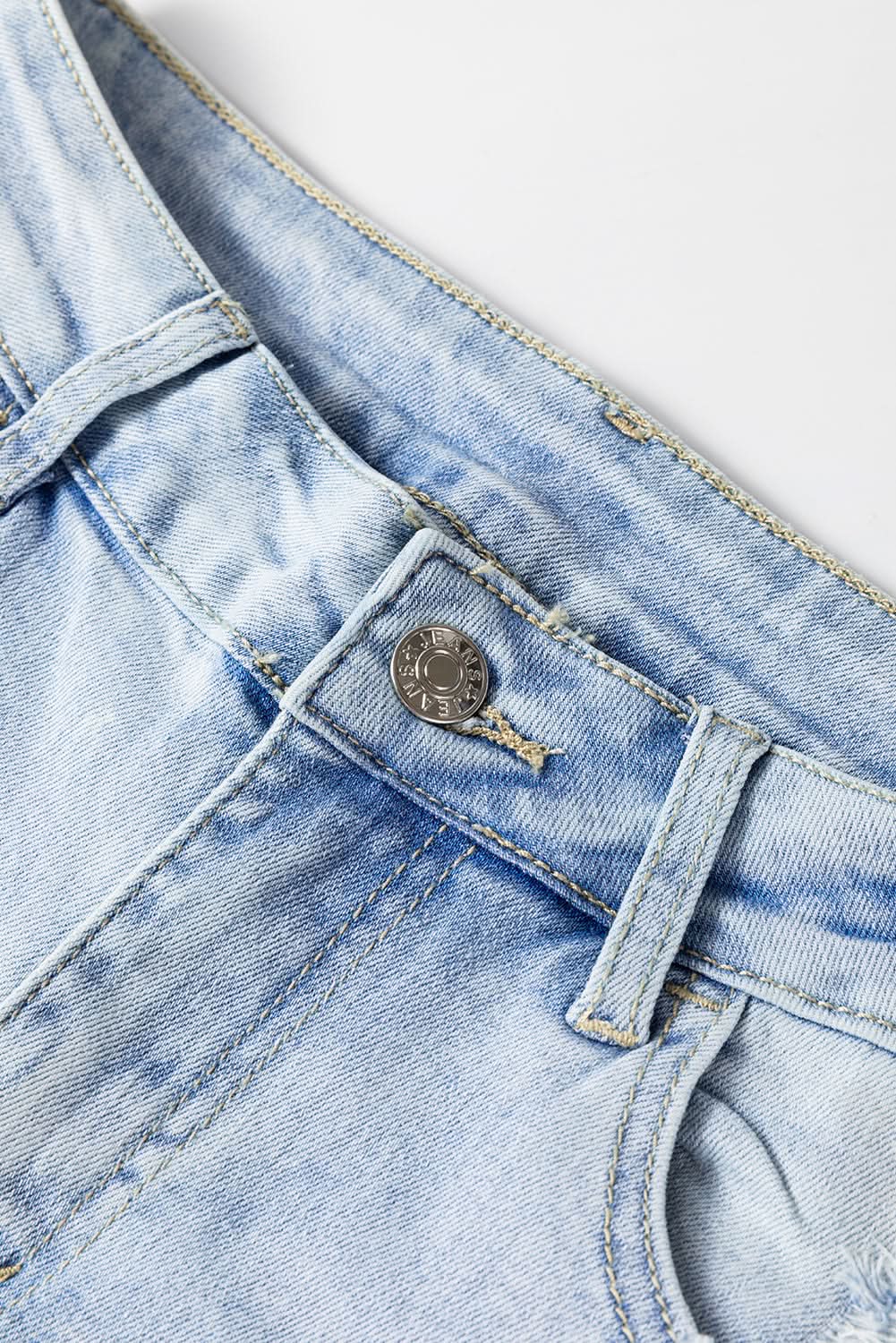 Accessories Love Salve Beau Blue Distressed Flare Jeans