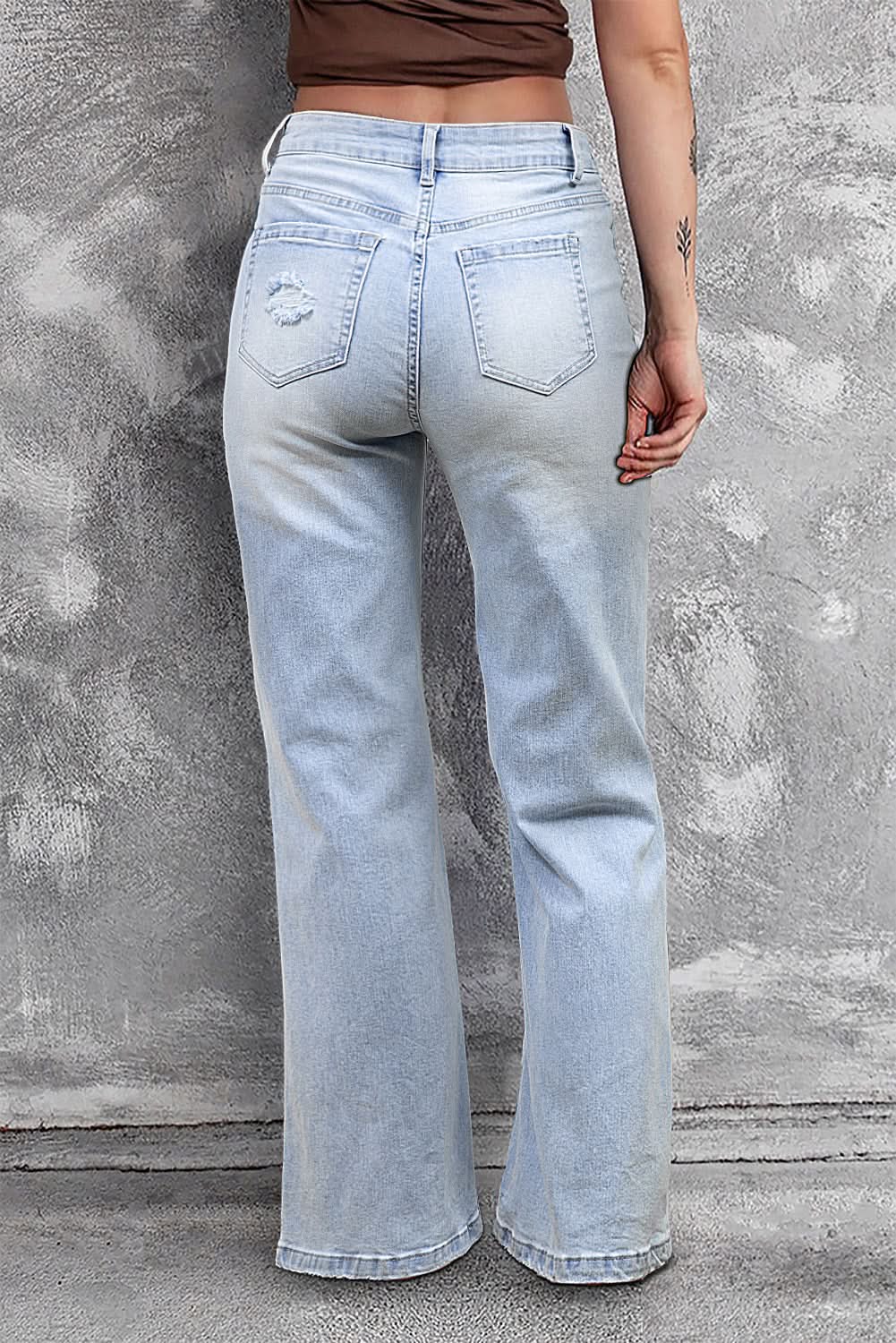 Accessories Love Salve Beau Blue Distressed Flare Jeans