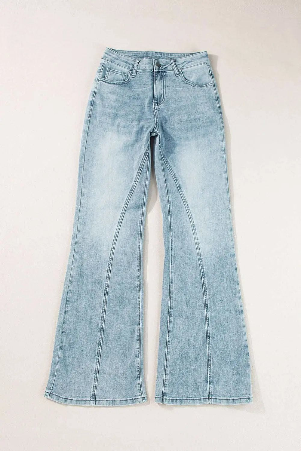 Bottoms/Jeans Love Salve Dusk Blue Denim Women's High-Rise Jeans: Edgy & Trendy Wide-Leg Style