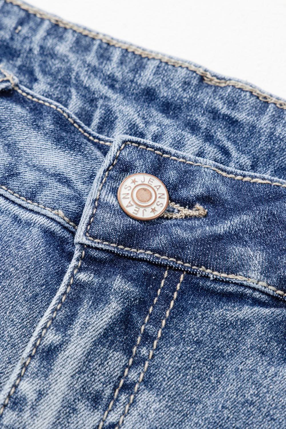 Accessories Love Salve Dusk Blue Denim Jeans Women's Daily Flared Jeans High-Rise, Distressed