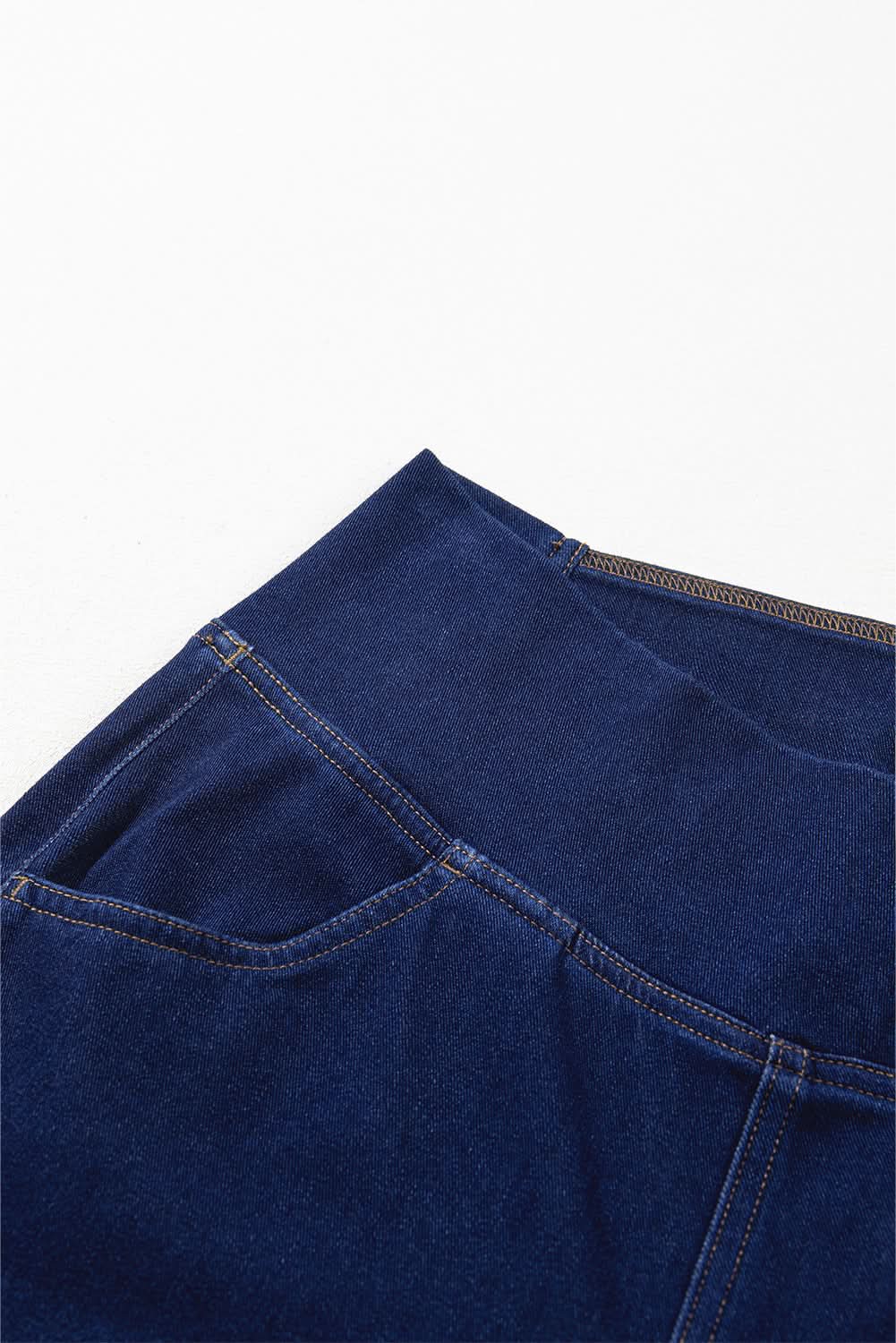 T-Shirts Love Salve Dusk Blue Denim Jeans Women's Daily Flare Pants Crossed Waist Modern