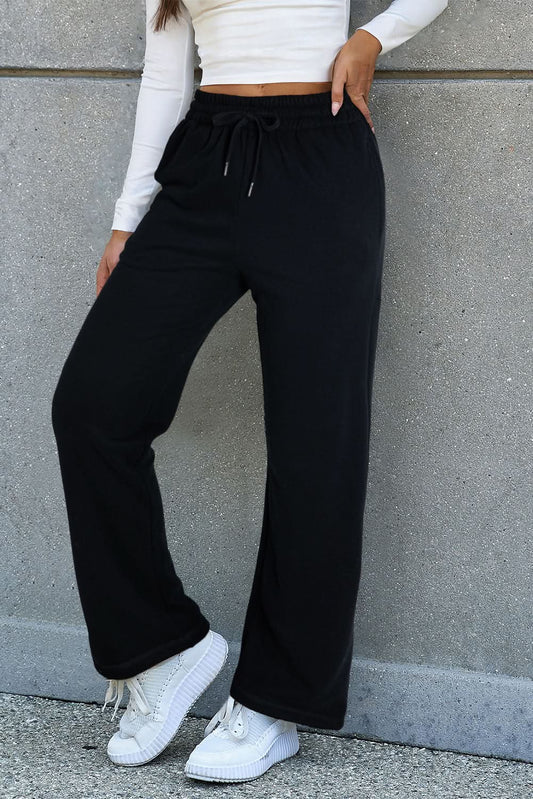 Love Salve Pantalones de Forro Polar Negros para Mujer, Pantalones Casuales de Uso Diario, Cómodos y Cálidos