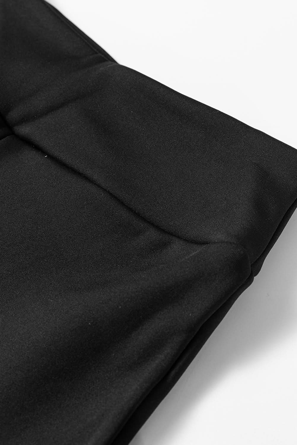Love Salve Black Thermal Flare Pants Women's Cozy Winter Casual + Fleece Lined
