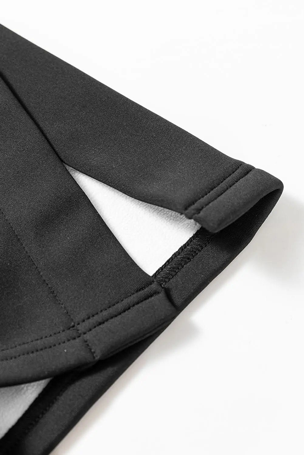 Love Salve Black Thermal Flare Pants Women's Cozy Winter Casual + Fleece Lined