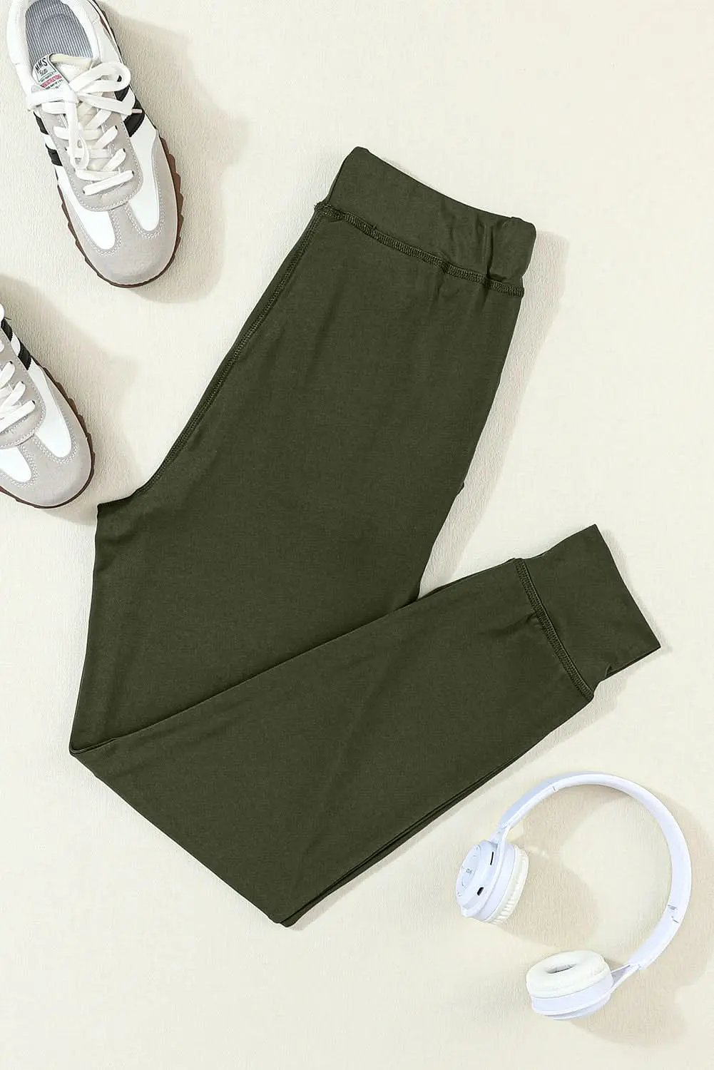 Love Salve Moss Green Joggers Daily Wear Women's Pants Comfy Pockets